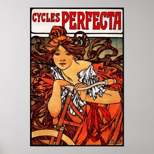 Affiche Art Vintage Alfons Mucha 1902 Cycles (Devant)