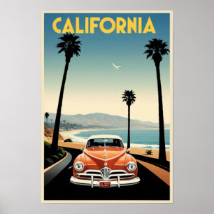 Affiche Art Vintage Art de Californie Art de voyage vintag