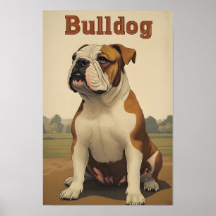 Affiche Art Vintage Bulldog