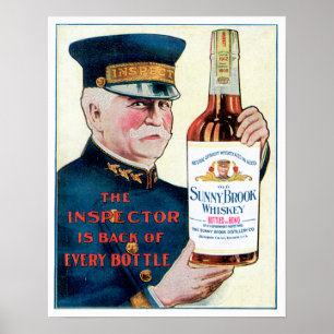 Affiche Art vintage d'annonce de boissons de whiskey