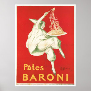 Affiche Art vintage d'annonce de nourriture de Baroni de