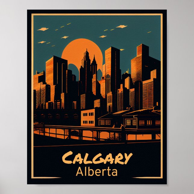 Affiche Art Vintage de Calgary (Devant)