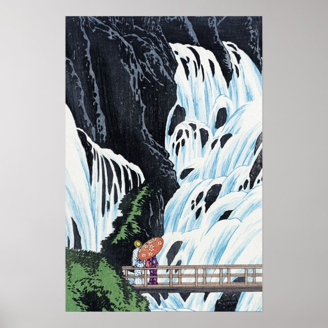 Affiche Art Vintage de la cascade japonaise (Devant)