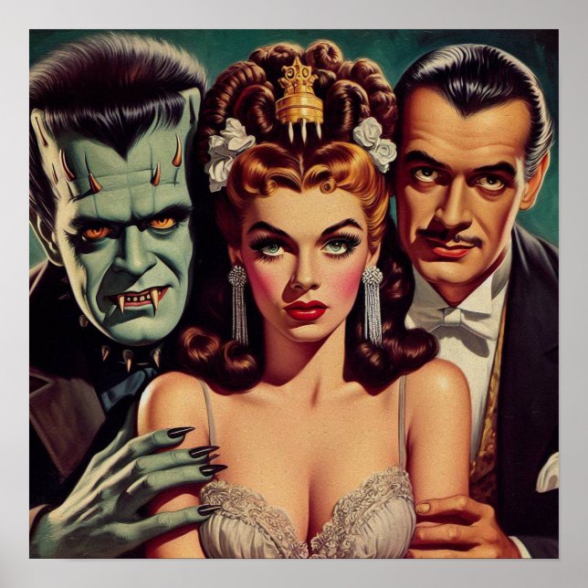 Affiche Art vintage Déplaisant Horreur (Devant)