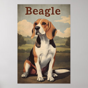 Affiche Art vintage du chien Beagle