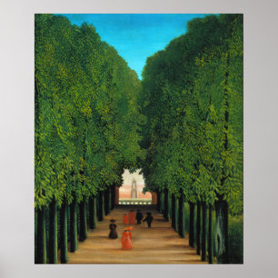 Affiche Art vintage du parc aux arbres verts de Paris par