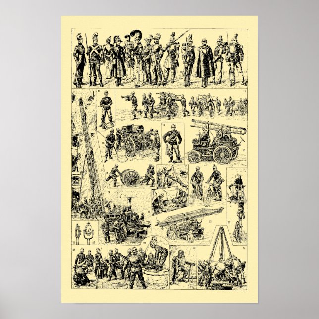 Affiche Art vintage Firefighter (Devant)