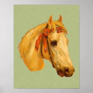 Affiche Art vintage Palomino Show Cheval Head
