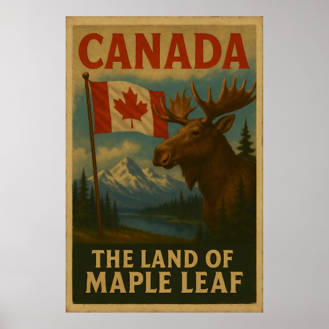 Affiche Art Vintage voyage du Canada (Devant)