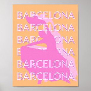 Affiche Art Voyage de Barcelone, Espagne Art Voyage, Orang