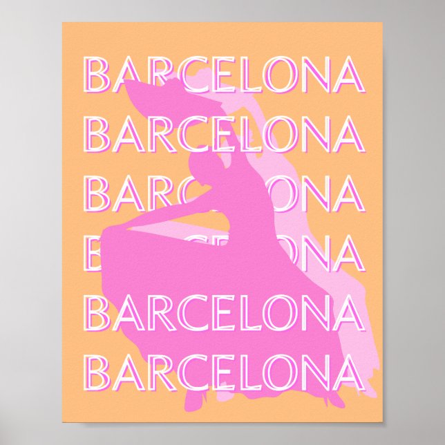 Affiche Art Voyage de Barcelone, Espagne Art Voyage, Orang (Devant)