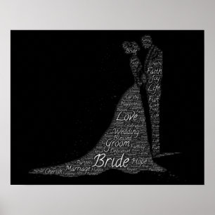 Affiche Art Word Bride et Groom