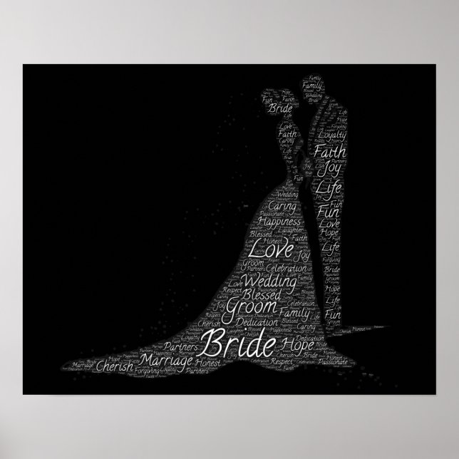 Affiche Art Word Bride et Groom (Devant)