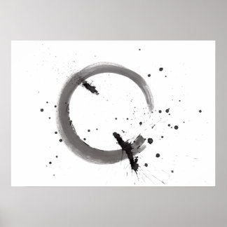 Affiche Arte abstrata preto e branco em aquarela