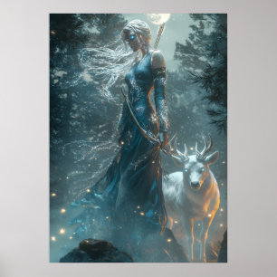 Affiche Artémis, Chasseuse de la Lune - Déesse de la Natur