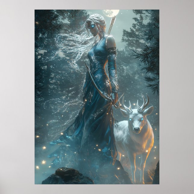 Affiche Artémis, Chasseuse de la Lune - Déesse de la Natur (Devant)