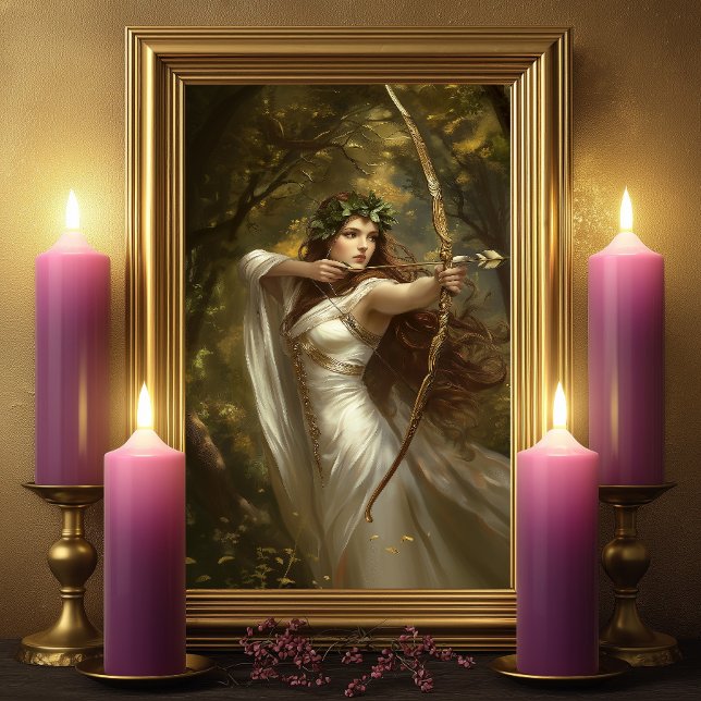 Affiche Artemis Déesse Grecque Forêt Enchantée Archer (Créateur téléchargé)