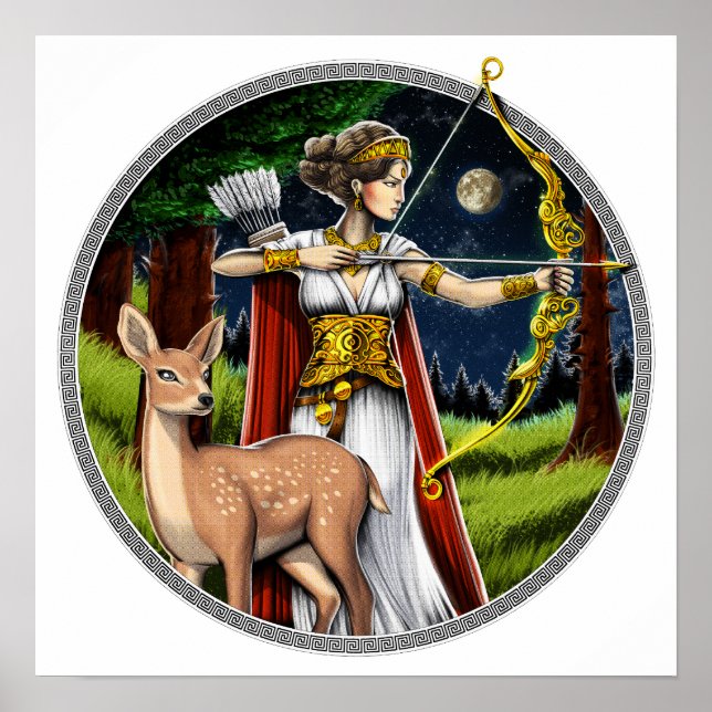 Affiche Artemis Grec Chasseur Déesse (Devant)