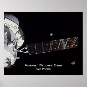 Affiche Artémis I entre la Terre et la Lune
