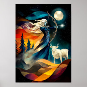 Affiche Artemis - Légende Cubiste Minimaliste - Déesse