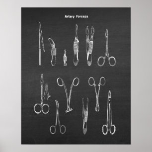 Affiche Artère Forceps Instruments chirurgicaux