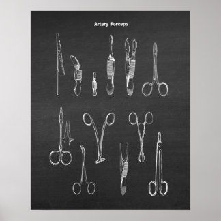 Affiche Artère Forceps Instruments chirurgicaux