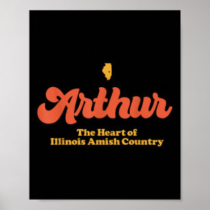 Affiche Arthur Heart Of Illinois Amish Country Retro Sur D