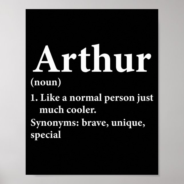 Affiche Arthur Name Definition Funny D  (Devant)
