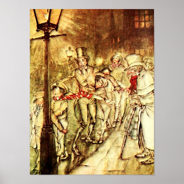 Affiche Arthur Rackham - A Christmas Carol - Street (Devant)
