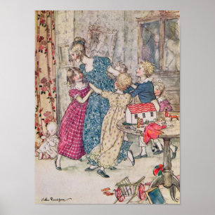 Affiche Arthur Rackham   groupe rincé et bruyant d'A
