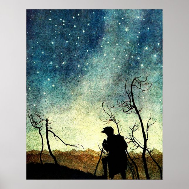Affiche Arthur Rackham Illustration Comus Starry Night (Devant)