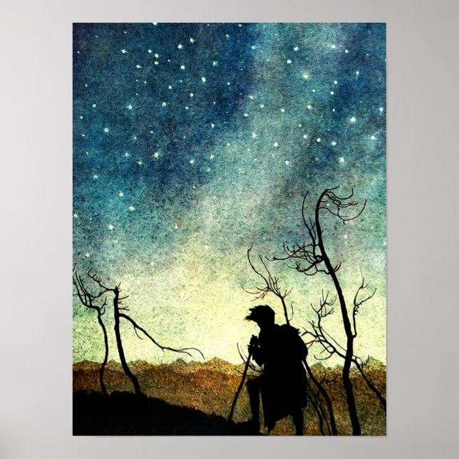 Affiche Arthur Rackham Illustration NIght Silhouette (Devant)