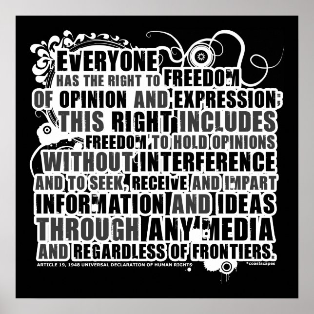 Affiche Article 19 Citation (B&W) (Devant)