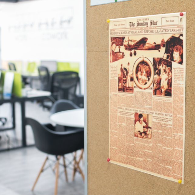 Affiche Article de première page du journal Amelia Earhart (Créateur téléchargé)