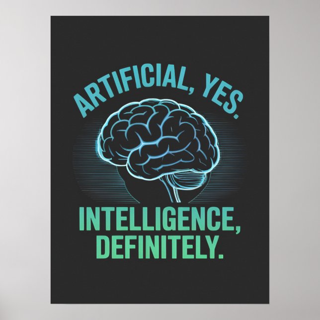 Affiche Artificial Intelligence Brain Humor Design (Devant)