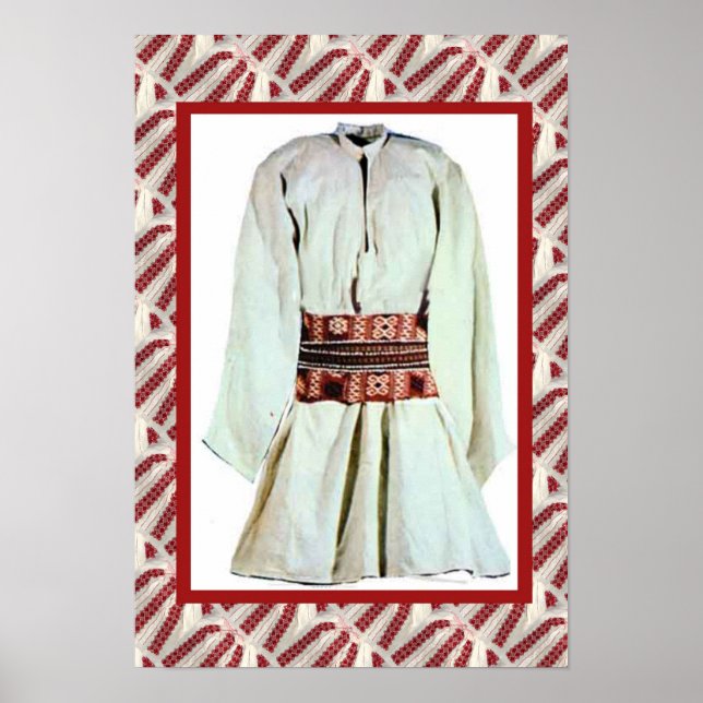 Affiche Artisanat roumain, tenue masculine brodée (Devant)