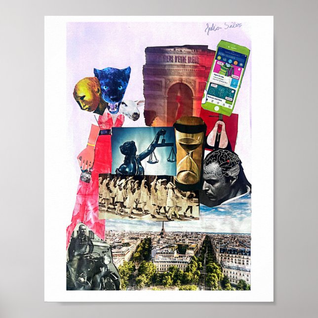 Affiche Artista surdo, arte feita á mão, recortes. (Devant)