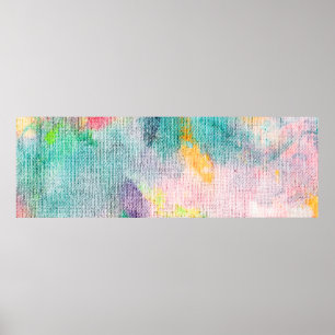 Affiche Artiste Bleu. Présentation contemporaine blanche. 