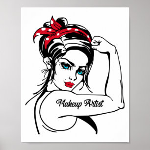 Affiche Artiste De Maquillage Rosie Le Riveter Pin Up