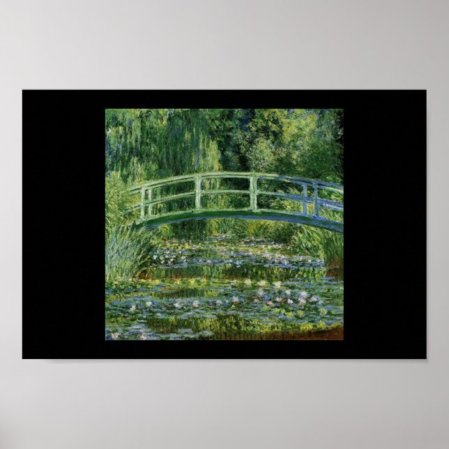 Affiche Artiste de peinture de nature de pont de Monet (Devant)