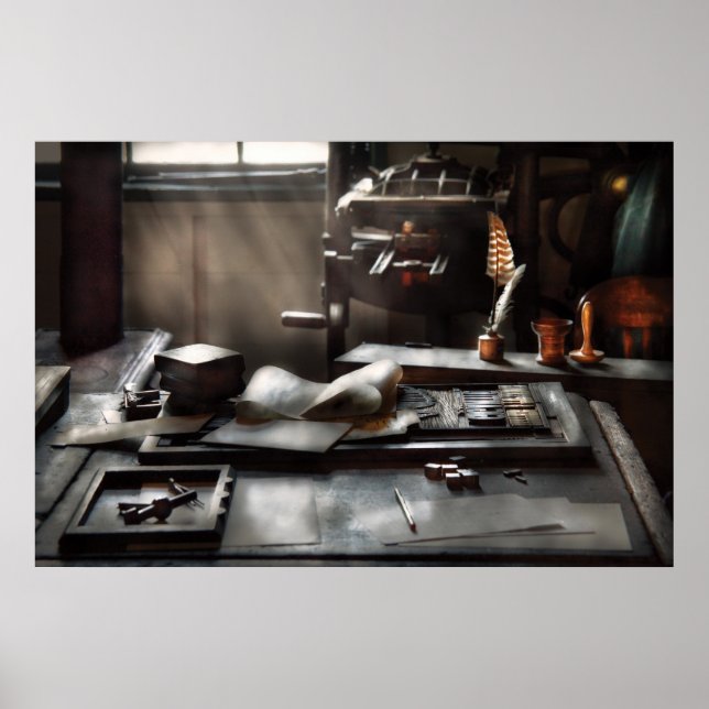 Affiche Artiste graphique - Au bureau des imprimantes (Devant)