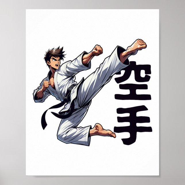 Affiche Artiste martiale Mid-kick Arts martiaux Karate Doj (Devant)