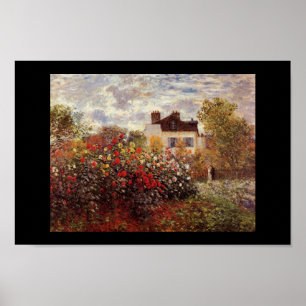 Affiche Artiste vintage de peinture de fleurs de jardin de