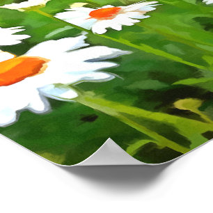 Affiche Artistic Bright and Colorful White Garden Daisies