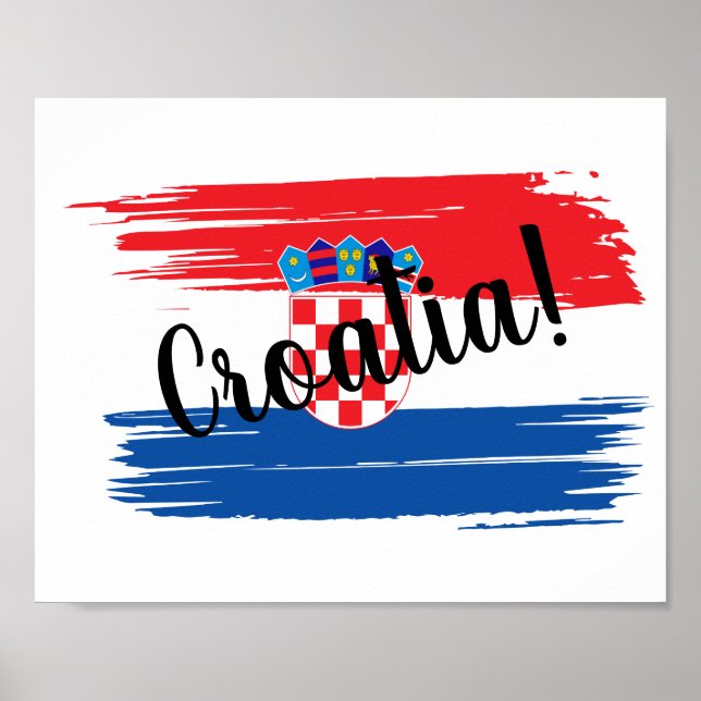 Affiche Artistic Brushstroke Croate Flag (Devant)