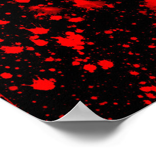 Affiche Artistic Éclaboussure de peinture noire rouge colo