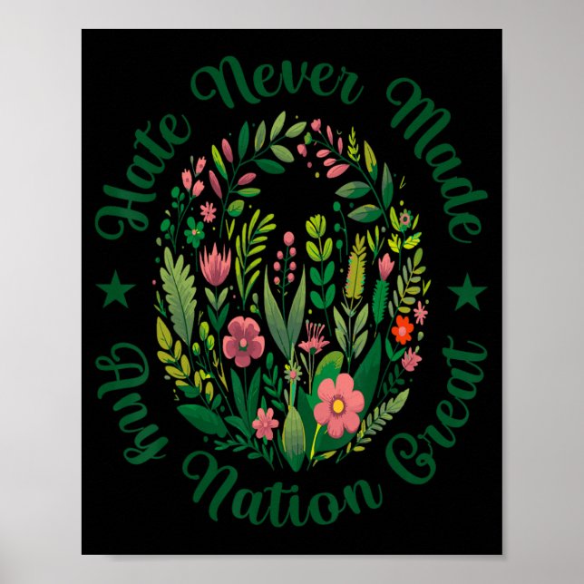 Affiche Artistic Floral Democrat Président Libéral Anti Tr (Devant)