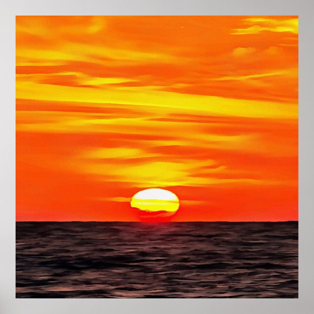 Affiche Artistic Orange Aegean Sunset Akyaka (Devant)