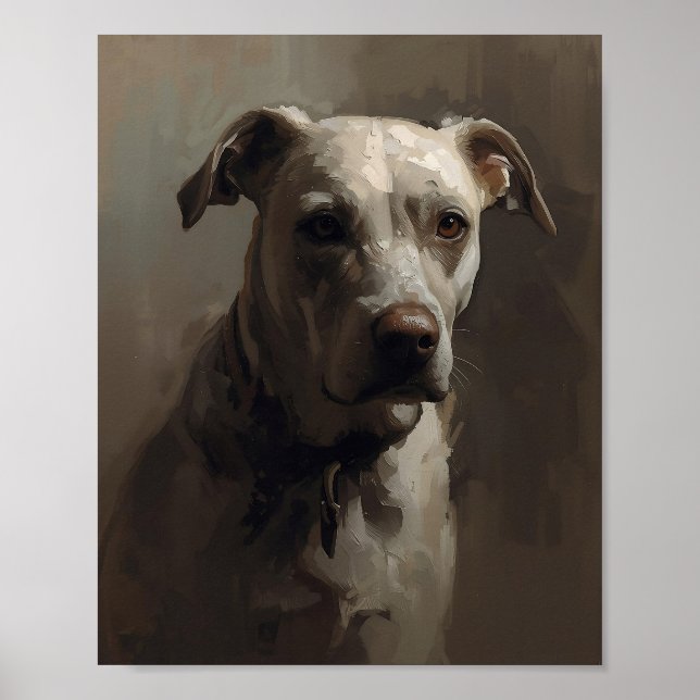 Affiche Artistic Pitbull Dog - Abstract Expressionist Styl (Devant)