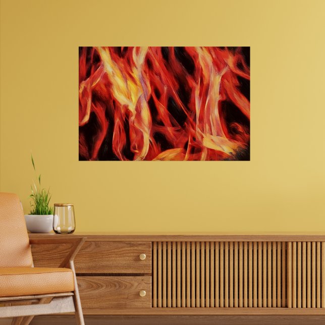 Affiche artistique de feu abstrait flamboyant chau (Salon 2)